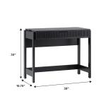 Black Reeded Wood Lift-Top Desk