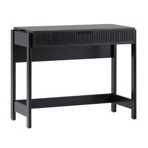 Black Reeded Wood Lift-Top Desk