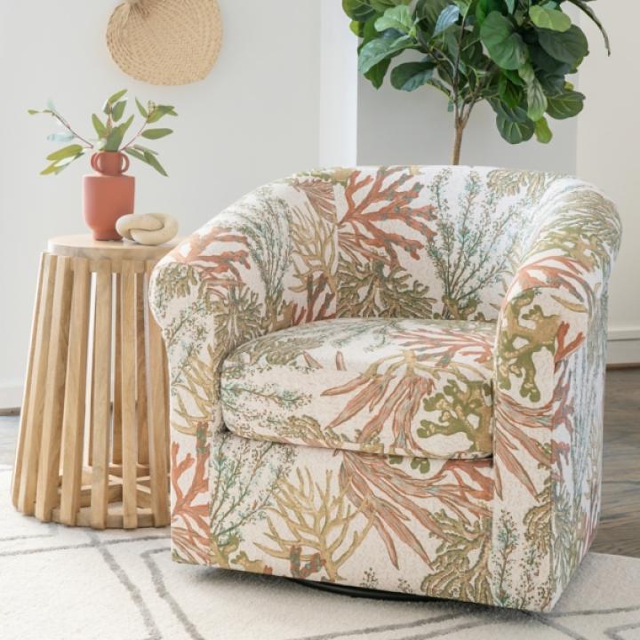 Colorful Ocean Bonnie Swivel Accent Chair