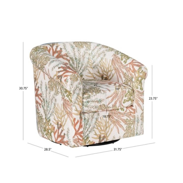 Colorful Ocean Bonnie Swivel Accent Chair