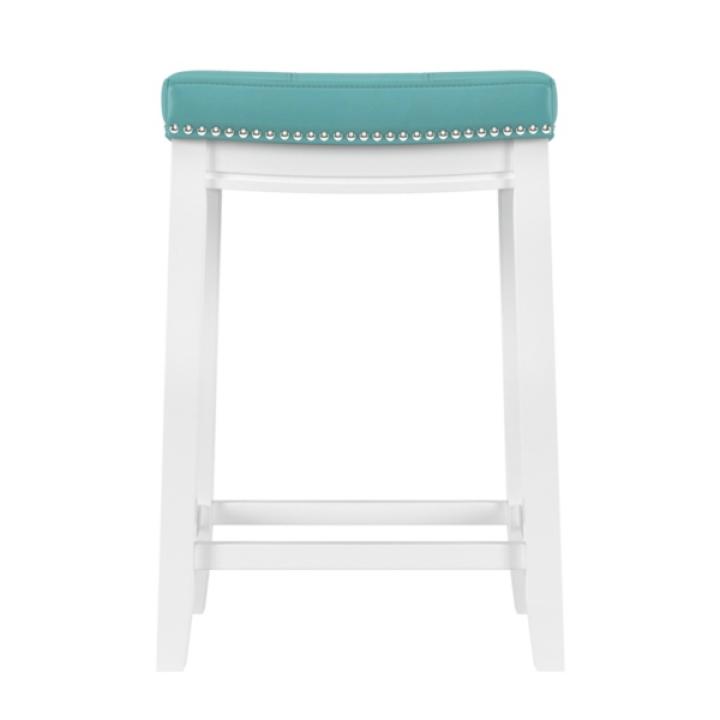 Teal Faux Leather Claridge Counter Stool