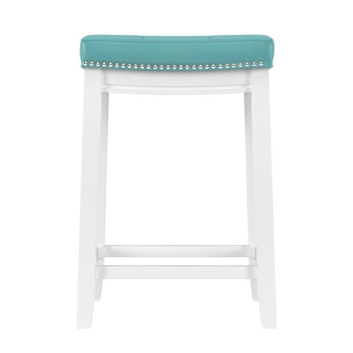 Teal Faux Leather Claridge Counter Stool