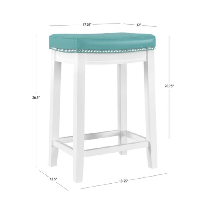 Teal Faux Leather Claridge Counter Stool