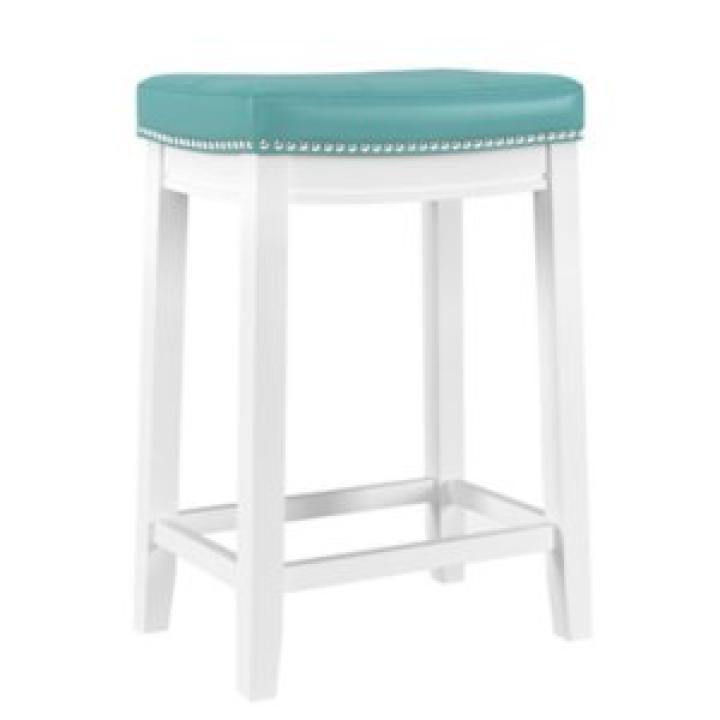 Teal Faux Leather Claridge Counter Stool