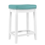 Teal Faux Leather Claridge Counter Stool