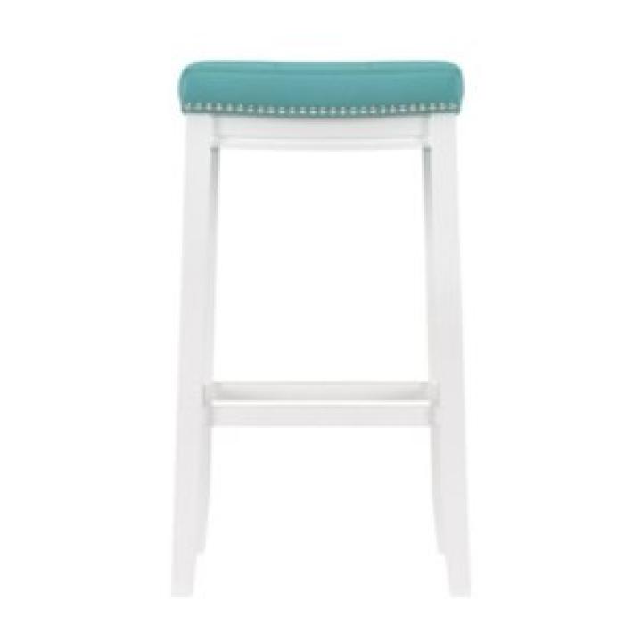 Teal Faux Leather Claridge Bar Stool