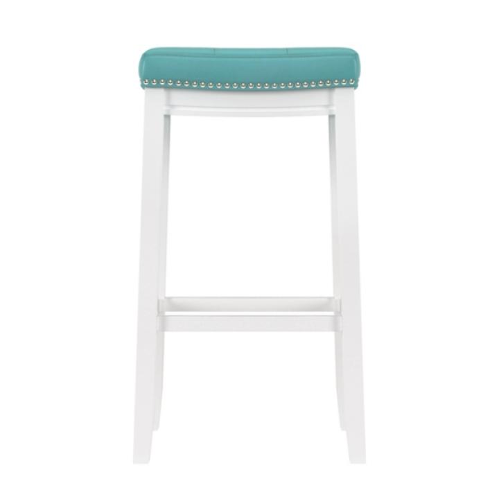 Teal Faux Leather Claridge Bar Stool