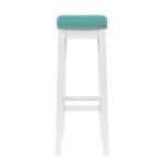 Teal Faux Leather Claridge Bar Stool