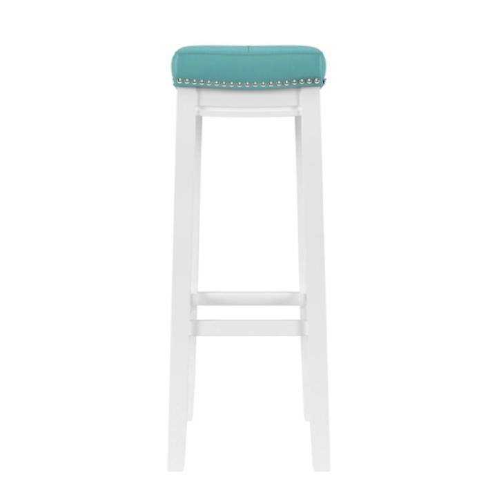 Teal Faux Leather Claridge Bar Stool