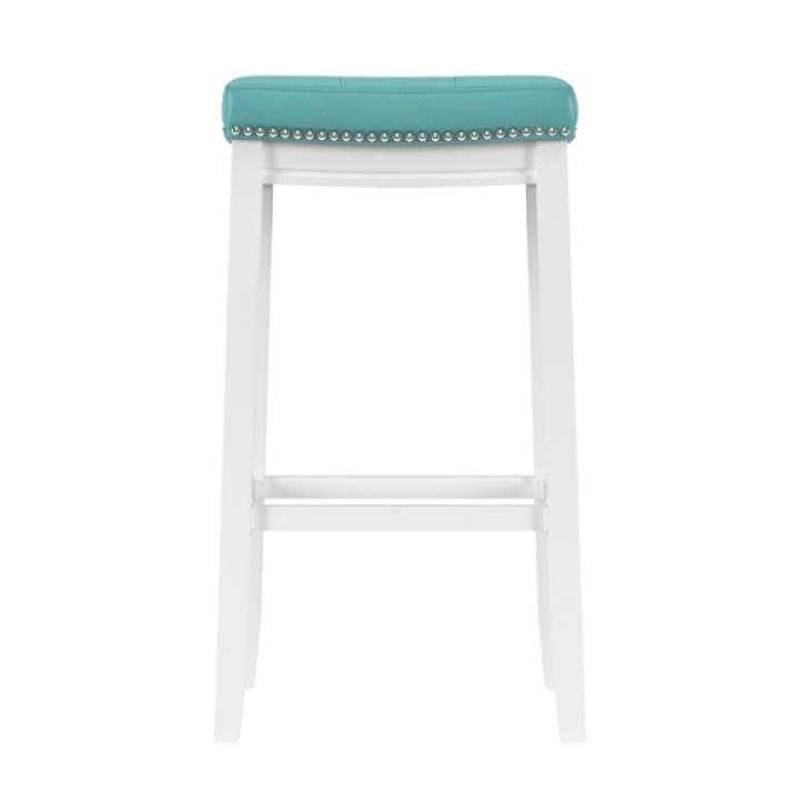 Teal Faux Leather Claridge Bar Stool