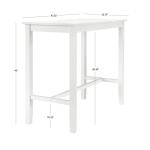 White Wood Claridge Counter Height Table