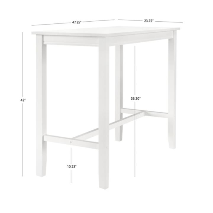 White Wood Claridge Counter Height Table