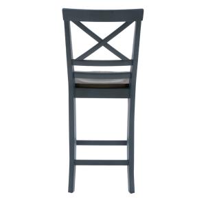 Blue and Gray Wood Aliza Counter Stools, Set of 2