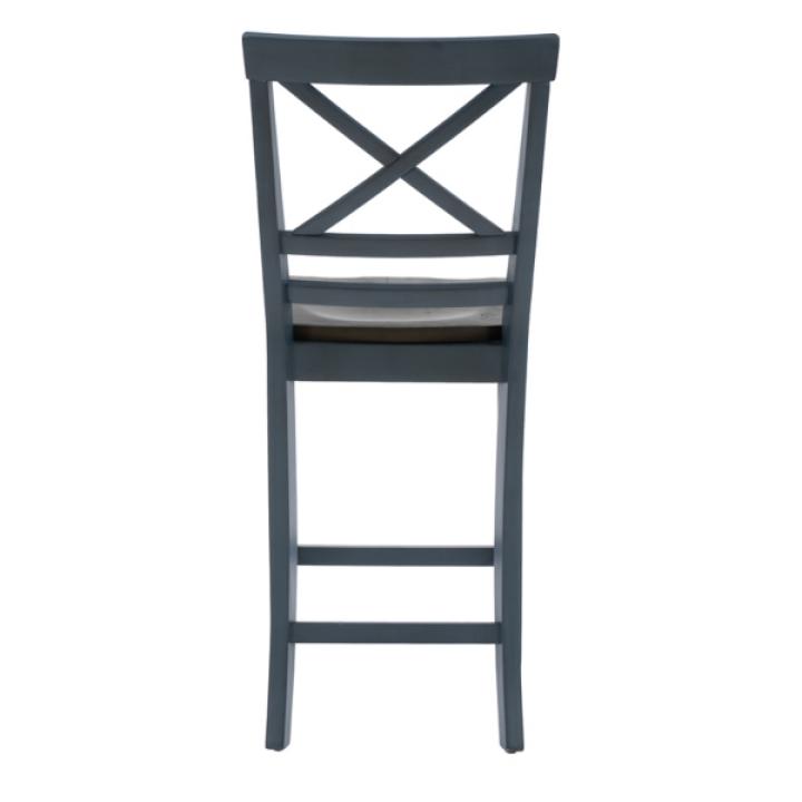 Blue and Gray Wood Aliza Counter Stools, Set of 2