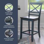 Blue and Gray Wood Aliza Counter Stools, Set of 2