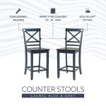 Blue and Gray Wood Aliza Counter Stools, Set of 2