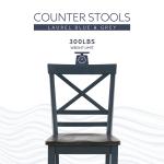 Blue and Gray Wood Aliza Counter Stools, Set of 2