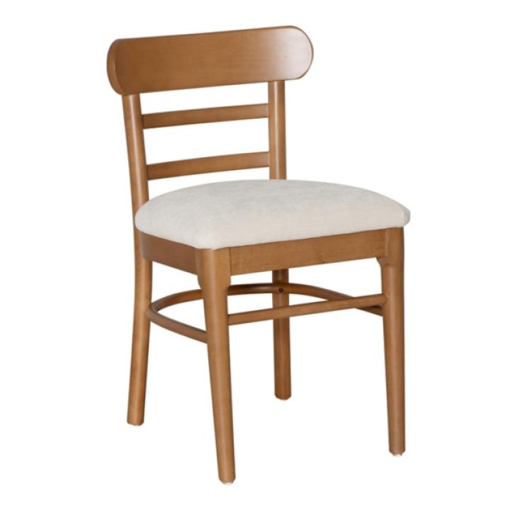 Cream Upholstered Wood Dining Chairs, Set of 2