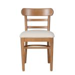 Cream Upholstered Wood Dining Chairs, Set of 2