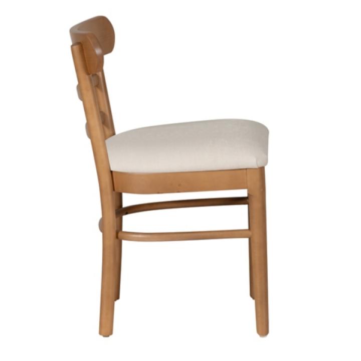 Cream Upholstered Wood Dining Chairs, Set of 2