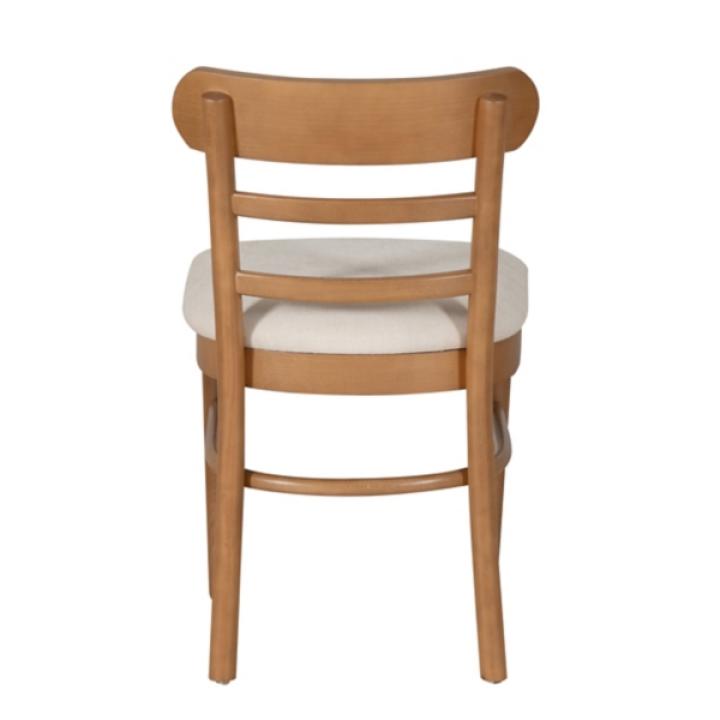 Cream Upholstered Wood Dining Chairs, Set of 2