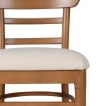 Cream Upholstered Wood Dining Chairs, Set of 2