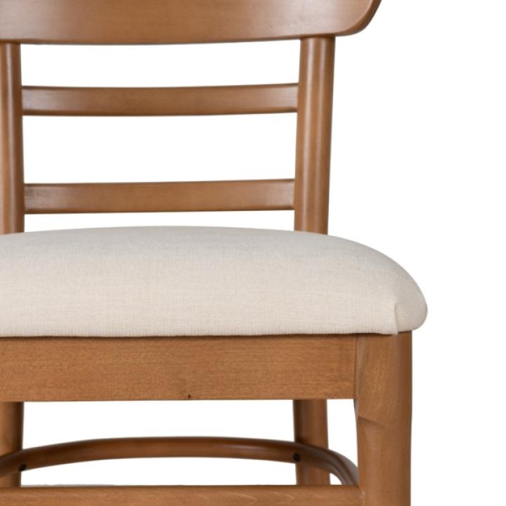 Cream Upholstered Wood Dining Chairs, Set of 2