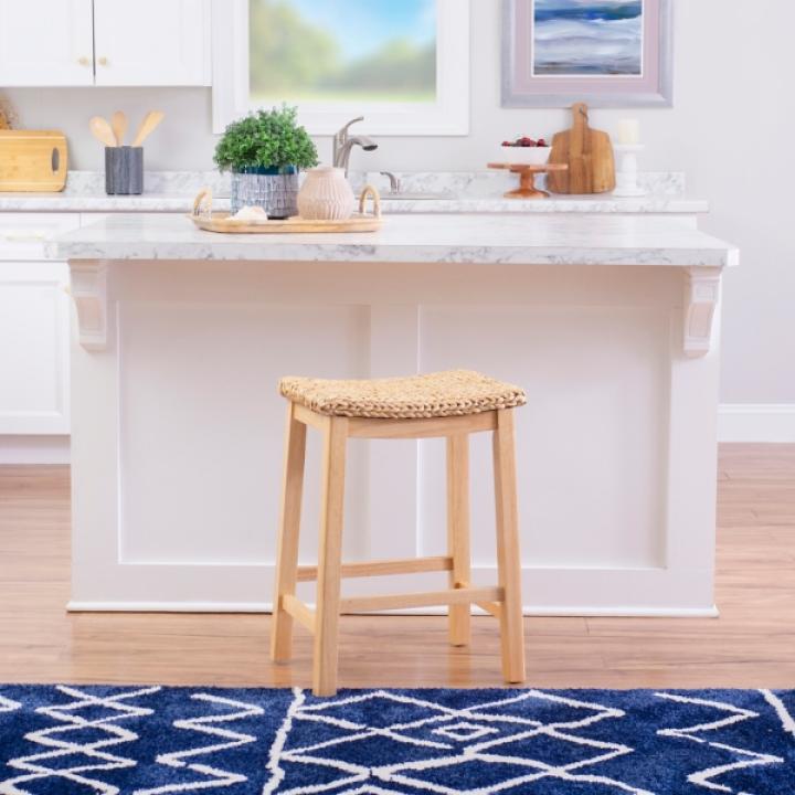 Natural Hyancinth Woven Counter Stool