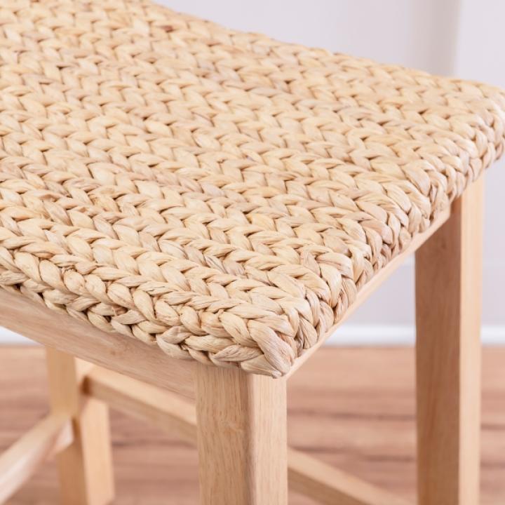 Natural Hyancinth Woven Counter Stool