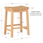 Natural Hyancinth Woven Counter Stool