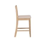 Rustic Graywash Wood Upholstered Counter Stool