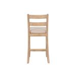 Rustic Graywash Wood Upholstered Counter Stool