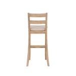 Rustic Graywash Wood Upholstered Bar Stool