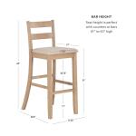 Rustic Graywash Wood Upholstered Bar Stool