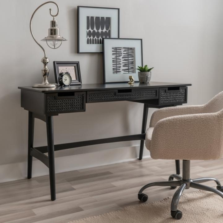 Black Rattan Ryker Desk