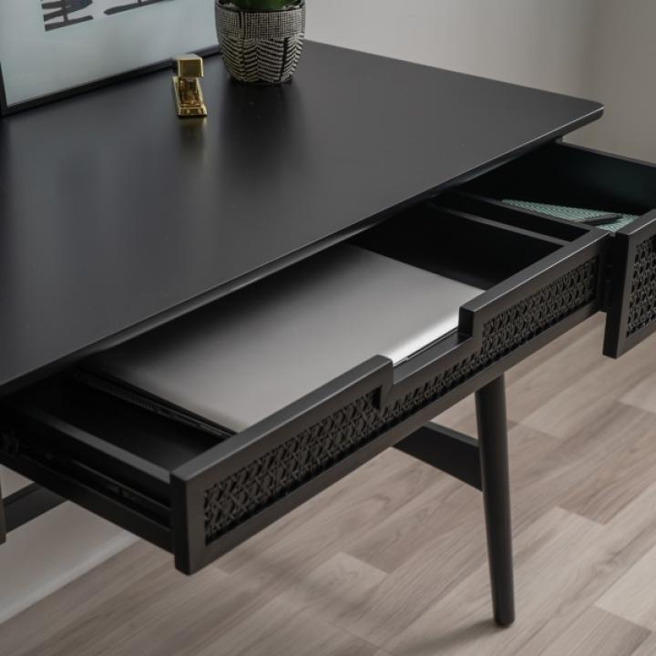 Black Rattan Ryker Desk