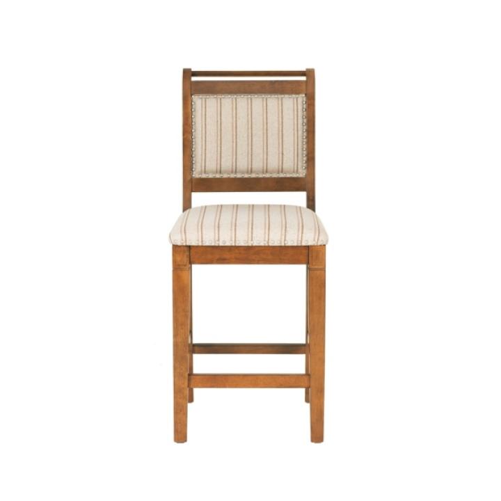Neutral Stripes Upholstered Emmy Counter Stool