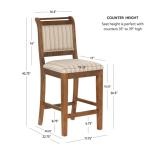 Neutral Stripes Upholstered Emmy Counter Stool