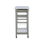 Warm Gray Rolling Kitchen Cart with Granite Top