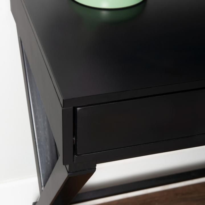 Black Wood 2-Drawer Peggy Desk