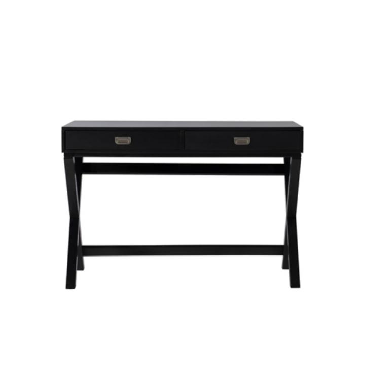 Black Wood 2-Drawer Peggy Desk