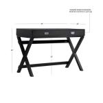 Black Wood 2-Drawer Peggy Desk
