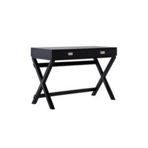 Black Wood 2-Drawer Peggy Desk