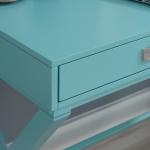 Turquoise Wood 2-Drawer Peggy Desk