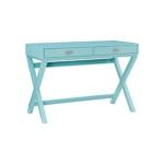 Turquoise Wood 2-Drawer Peggy Desk
