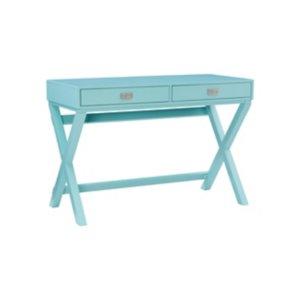 Turquoise Wood 2-Drawer Peggy Desk