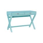 Turquoise Wood 2-Drawer Peggy Desk