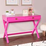 Hot Pink Wood 2-Drawer Peggy Desk