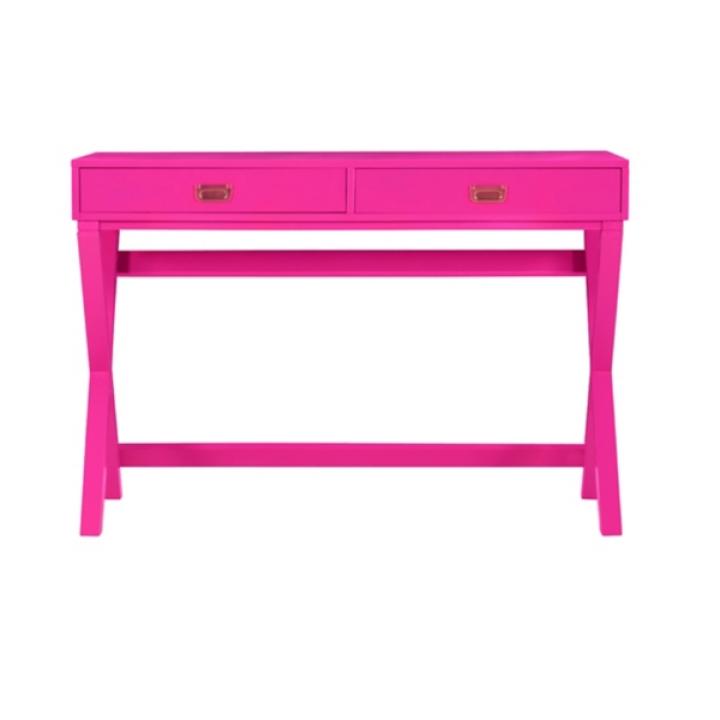 Hot Pink Wood 2-Drawer Peggy Desk