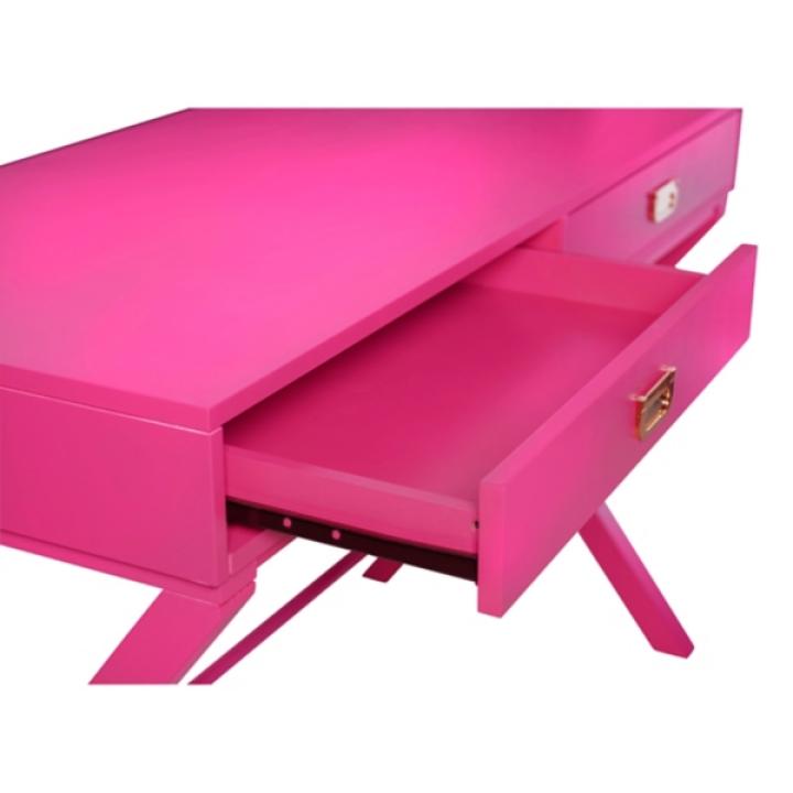 Hot Pink Wood 2-Drawer Peggy Desk